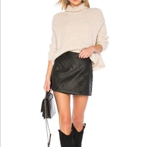 Free People Charli Black Vegan Leather Mini Skirt
